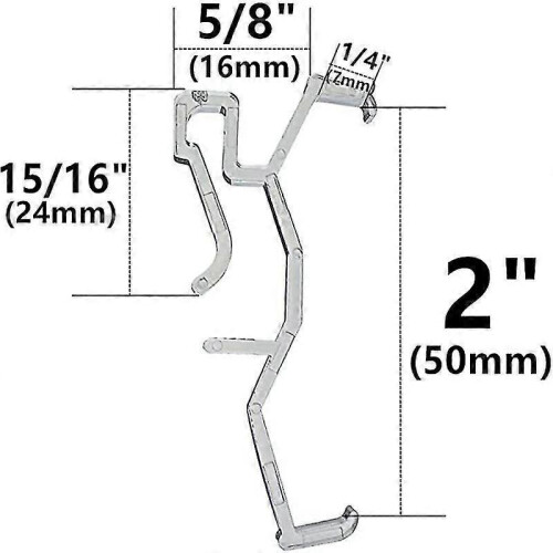 Window Blinds Hidden Clip Clear Plastic for Horizontal Blinds Valance  In Width Retainer Holder(60pcs) -T 1