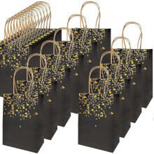 20 Pieces Kraft Paper Gift Bags, with Beautiful Golden Design, Exquisite And Durable