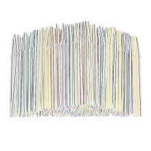 Plastic Straws Multicolor Striped Bed Disposable Strawsa (100pcs)