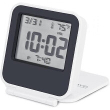 Small Digital Travel Alarm Clocks,battery Operated Mini Travel Clock with Backlights,portable Folding Mini Pocket Calendar Temperature Clock (white)