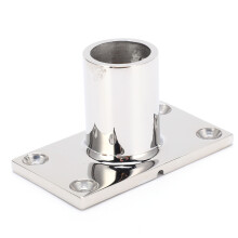 Stanchion-Basis Edelstahl 90 Grad Rechteckig langlebig korrosionsbeständig poliert Handlaufbeschlag für Boot Yacht (22 mm)