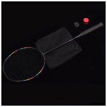 Badminton Racket 8U Professional Carbon Ultra Light Multicoloured Offensive Racket 1 Piece Black for Training and Play