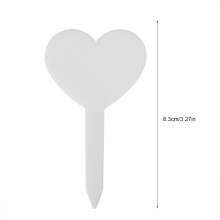 100 pezzi di etichette per piante in PVC bianche a forma di cuore, 8,3 cm