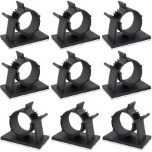 Adjustable Cable Tie Clips 3m Adhesive Wire Clips Nylon Wire Clamps for Car, Home And Office, Black,60 Pack -z