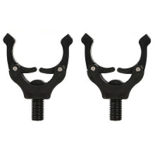 Magnetic Bracket Head Fishing Rod Automatic Adjustment Fishing Rod Tail Rest Holder Tool Accessories(2pcs, Black) -T