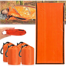 Outdoor Emergency Sleeping Bag Pack of 4 - Waterproof Camping Bag with Whistle, Warm Multifunctional Hiking Gear
