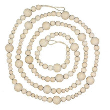 7ft Wood Bead Garland Farmhouse Home Decor Country Natural Holiday Christmas Tree Mantel Wall Hangi