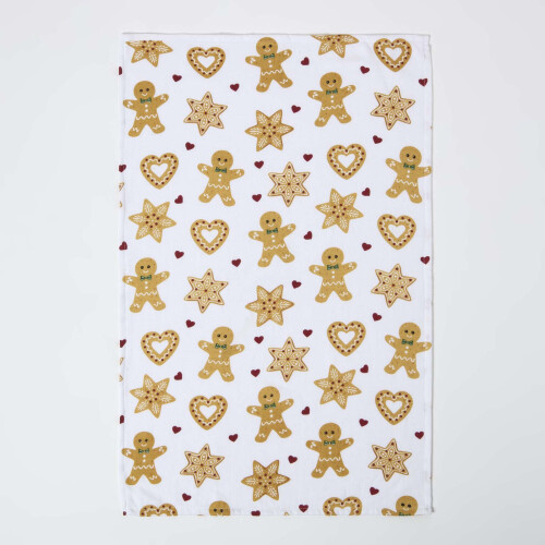 Homescapes Gingerbread Man Christmas Tea Towel 1
