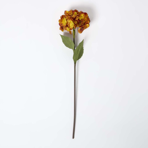 Homescapes Artificial Orange Hydrangea Stem, 81 cm 2