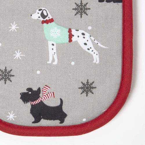 Homescapes Dog Christmas Double Oven Glove 2