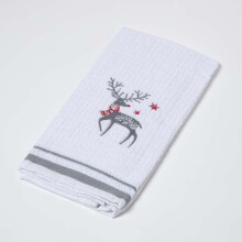 Terry Towelling Stag Christmas Tea Towel