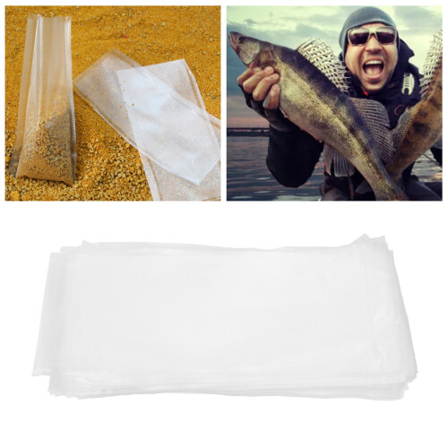 PVA-wasserlösliche Köderbeutel für Karpfenangeln, Angelköderbeutel (50 Stück), 70x140mm