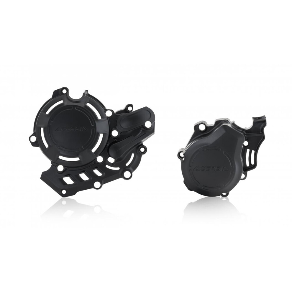 Acerbis Black X-Power Engine Covers Kit - Ktm Exc-F 450/500 2017-23, Sxf450 2016-22