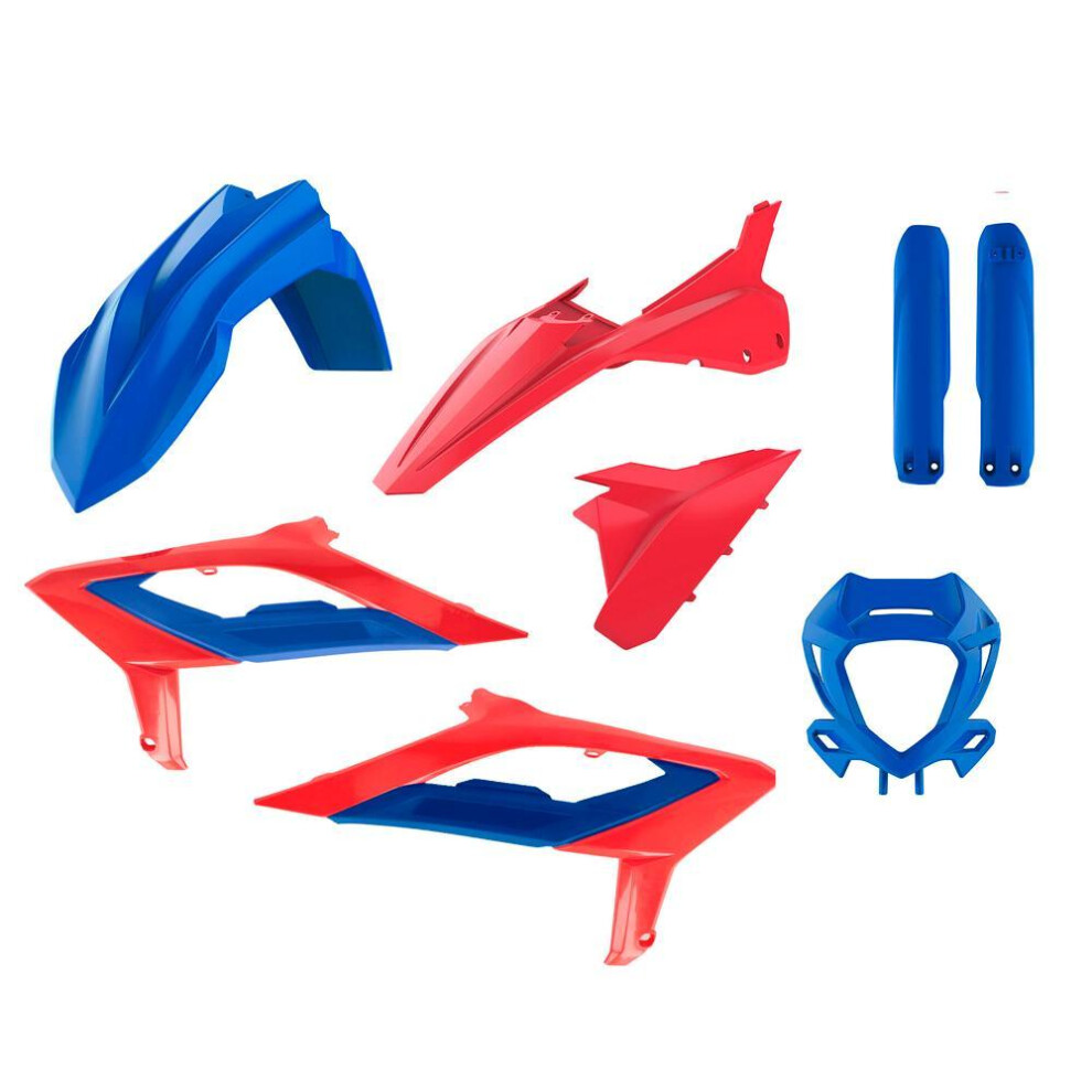 Polisport Red/Blue Plastics Kit For Beta 125-480 Rr 2T & 4T 2023-2024 Oem 24 Racing