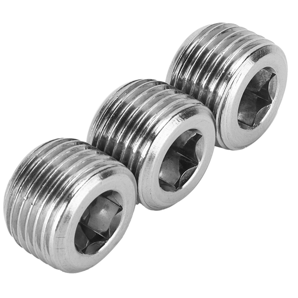 Automotive 1/2In Npt Pipe Plug Fitting Male Thread Internal Hex Steel 3 Pack 3191343592639