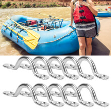 10 pezzi di fibbie in acciaio inossidabile per maniglie di traino del kayak, 5 mm
