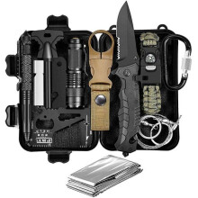 11 in 1 Camping Survival Kit, Gifts for Men, Dad and Husband Survival and