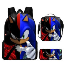 Sonic Backpack Sonic Student bag Lunch bag Travel bag Three-piece set