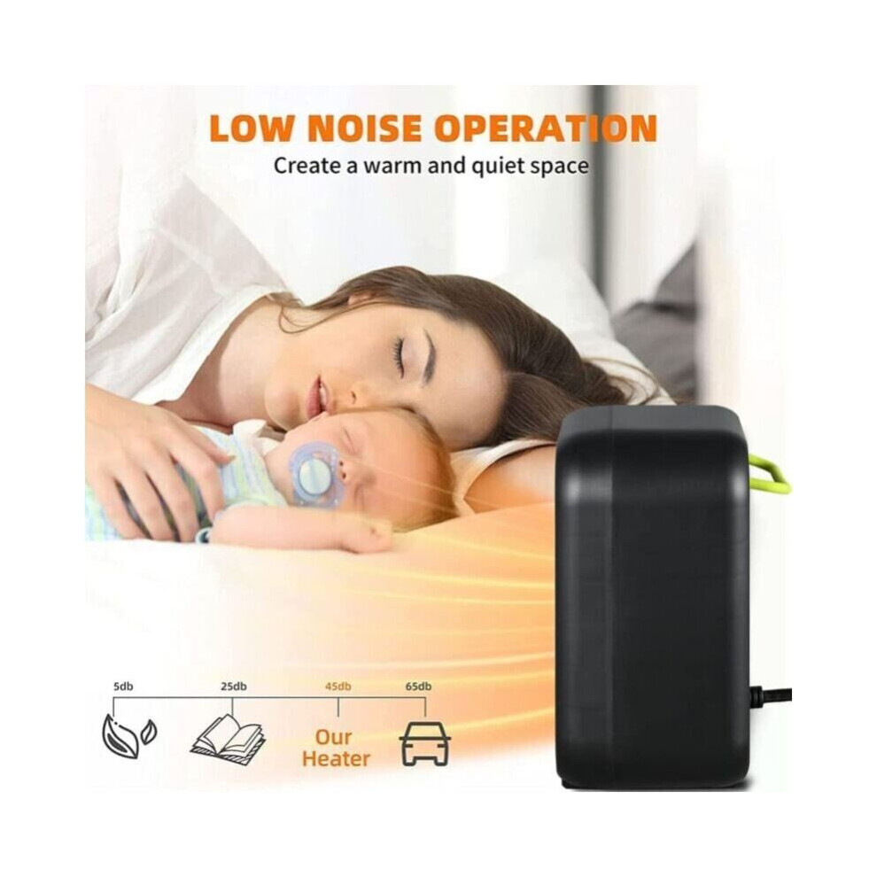 800W Ceramic Fan Heater - Portable Space Heater - 2 Temperature Settings