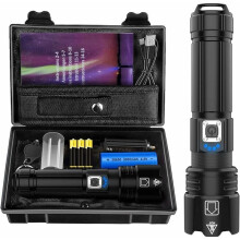 Super Bright 10,000 Lumens LED Flashlight Rechargeable IP67 Waterproof Tactical Light