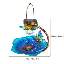 Iron Solar LED Bird Feeder Garden Hanging Feeder Cracked Ball Bird Feeder