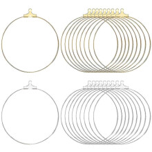 Earring Hoops for Jewellery Making, 40 Pcs 2 Colours 40mm Earring Making Kit Bulk Beading Hoops Earring Finding Round a