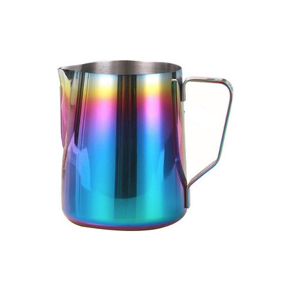 Rainbow colored stainless steel espresso milk frother