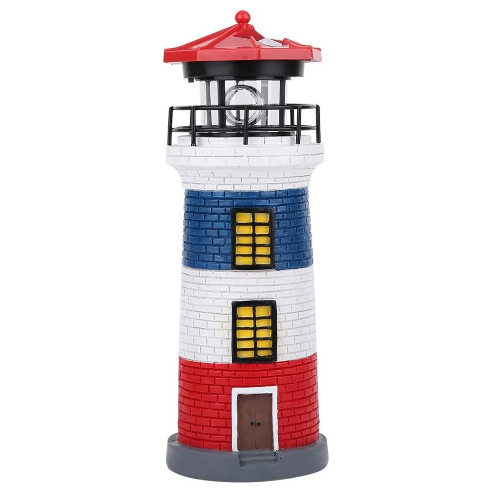 Solar Beacon LED Solar Beacon Statue Rotating Outdoor Light Garden Yard Lawn Cra