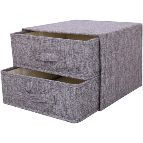 Fabric storage box drawers with handle drawer organizer lid folding storage boxes D