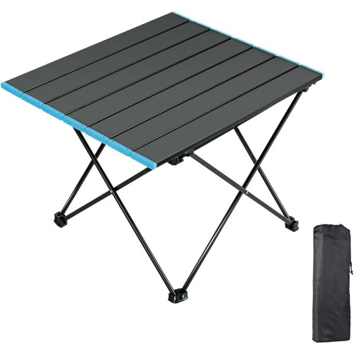 Collapsible camping table, ultralight portable aluminum folding table with bag