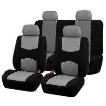 (GRIGIO 5 pezzi) Coprisedili per auto Set completo 5 pezzi 2 pezzi Coprisedili universali Coprisedili