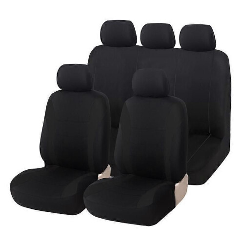 (NERO 5 pezzi) Coprisedili per auto Set completo 5 pezzi 2 pezzi Coprisedili universali Coprisedili