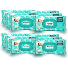 Pampers Baby Dry Wet Wipes for Babies and Children, 840 Units (12 Packs), Stock Size, with Aloe Vera, Restores the Natural PH of the Skin,