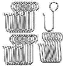 120 Pcs Metal Curtain Track Hooks S Shaped Small Curtain Hooks Steel Drape Wire Hooks for Ceiling C