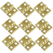 Mini Brass Hinges for Jewelry Box with Screws Small Hinges for Furniture Wooden Cabinet10*8mm(50 Pcs, Gold)