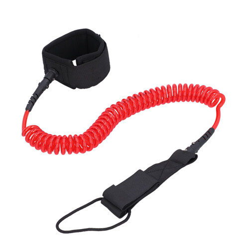Red Surfboard Leash for Stand Up Paddle Boards, 7mm Urethane Cord 1