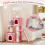 (Pink) Multi Level Cat Tree Tower Activity Centre Cats Climbing Tower 131cm Height 1
