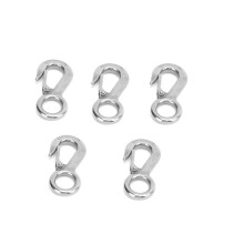 5 pezzi 0,5 t acciaio inox occhiello grande gancio a scatto per sollevamento argento