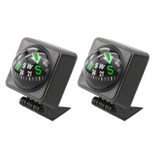 2 Pieces Car Compass With Vehicle Holder, Guide Ball Compass Dashboard Accessory In Black, Navigation Explorer Compass