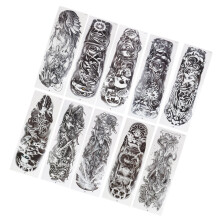 10 Stück Wasserdichte Vollarm-Tattoo-Aufkleber Unisex Exquisite Temporäre Tattoo-Aufkleber
