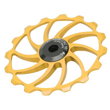 MEIJUN 16T Fahrrad-Schaltwerk Hinterrad MTB Rennrad Keramiklagerspuleng Guide Wheel Teile Gold