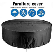 Patio Furniture Covers, Outdoor Furniture Covers Waterproof Round Table Cover Heavy Duty Cover Tough Canvas Uv Resistant Dustproof Anti-fading