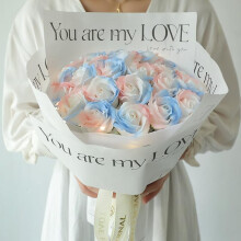 Blue Roses Soap Bouquet for Valentine's Day, Eternal Flower Gift for Girlfriend, Home Decoration, Birthday Present