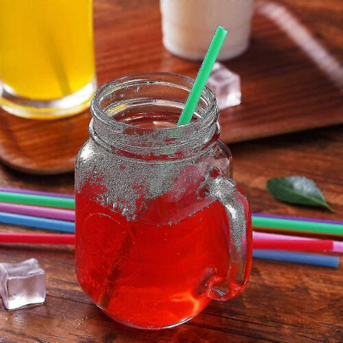 1000 Pcs Colorful Plastic Long Disposable Drinking Straws 2