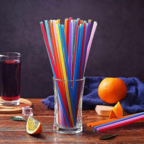 1000 Pcs Colorful Plastic Long Disposable Drinking Straws 1