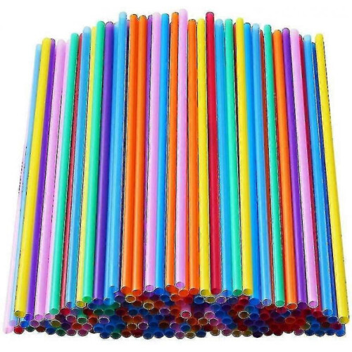 1000 Pcs Colorful Plastic Long Disposable Drinking Straws