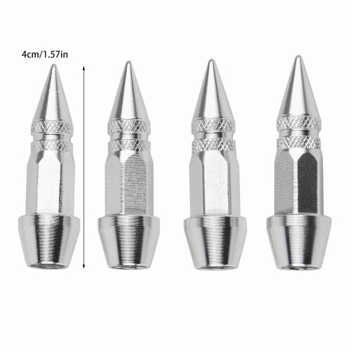 4 pezzi 8V1 tappi valvola per pneumatici a punta, argento, per auto 1