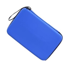 Hard Table Tennis Racket Bag, Square, Waterproof, for 2 Pingpong Paddles, Durable Zipper Handbag, Blue