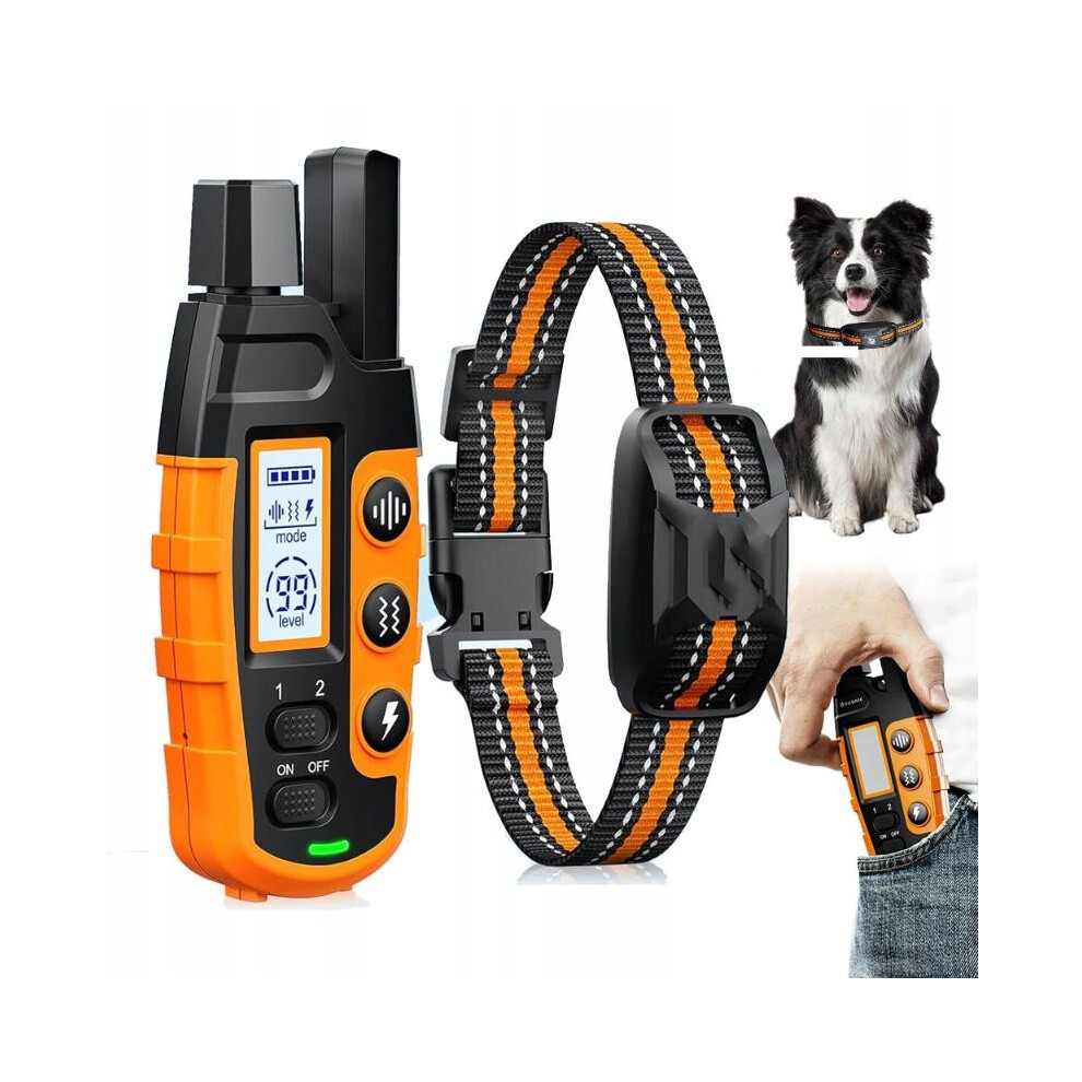 ANTI-BARKING COLLAR WITH REMOTE CONTROL WATERPROOF IP67 WITH LCD FOR DOG TRAINING