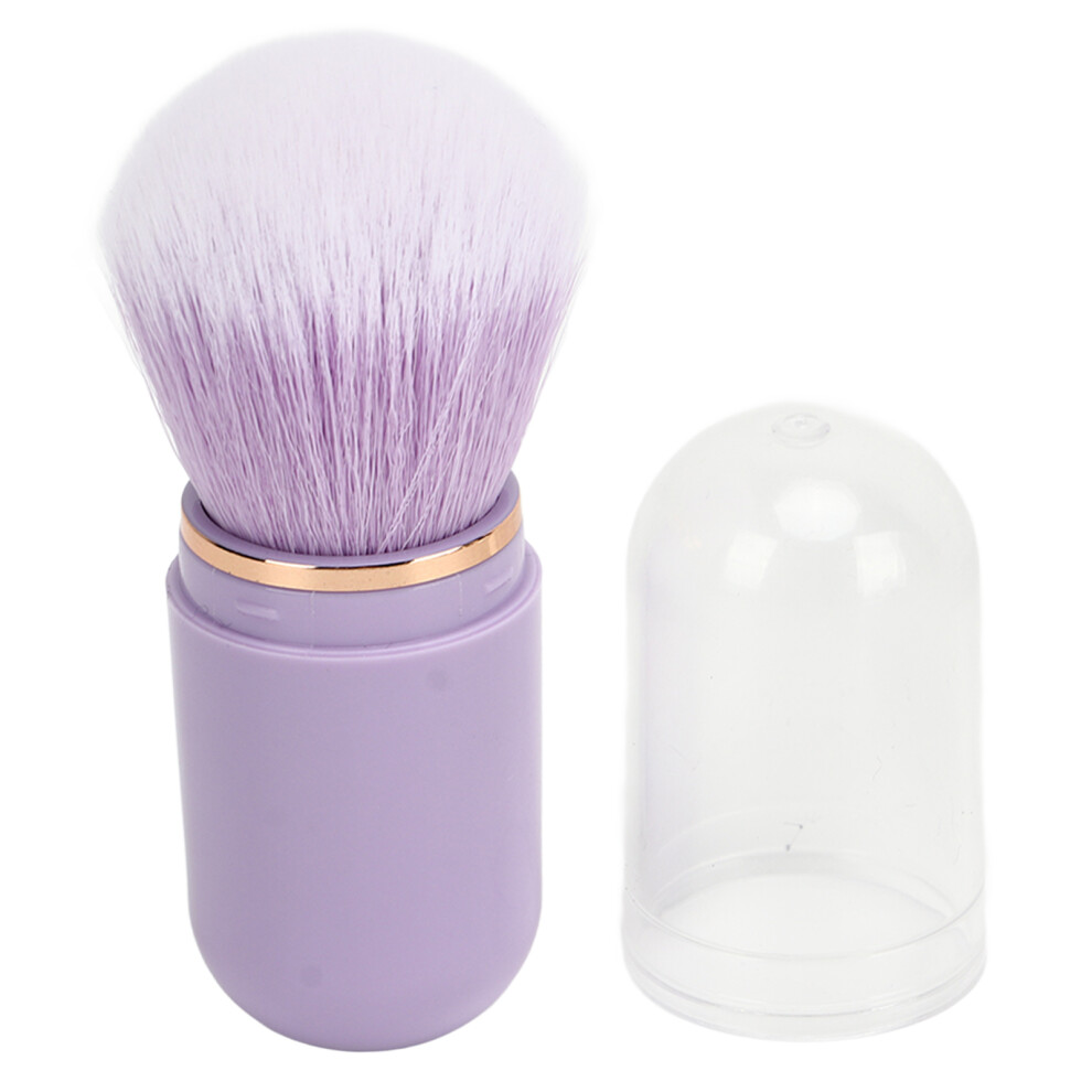 Purple Nail Dust Brush Capsule Shape Portable Retractable